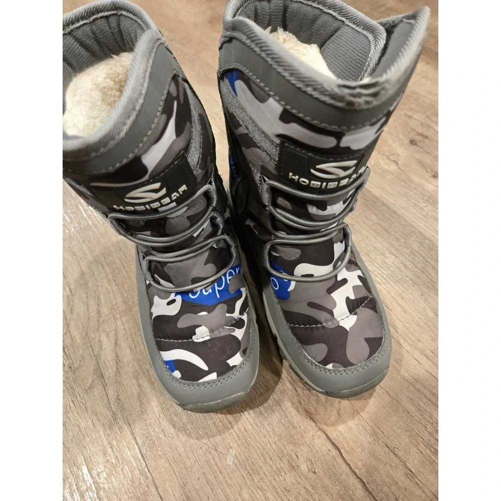 HOBIBEAR‎ Boys US 12 Youth Snow Boots Gray Camo
